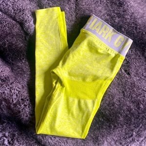 Bright green gym shark capri leggings